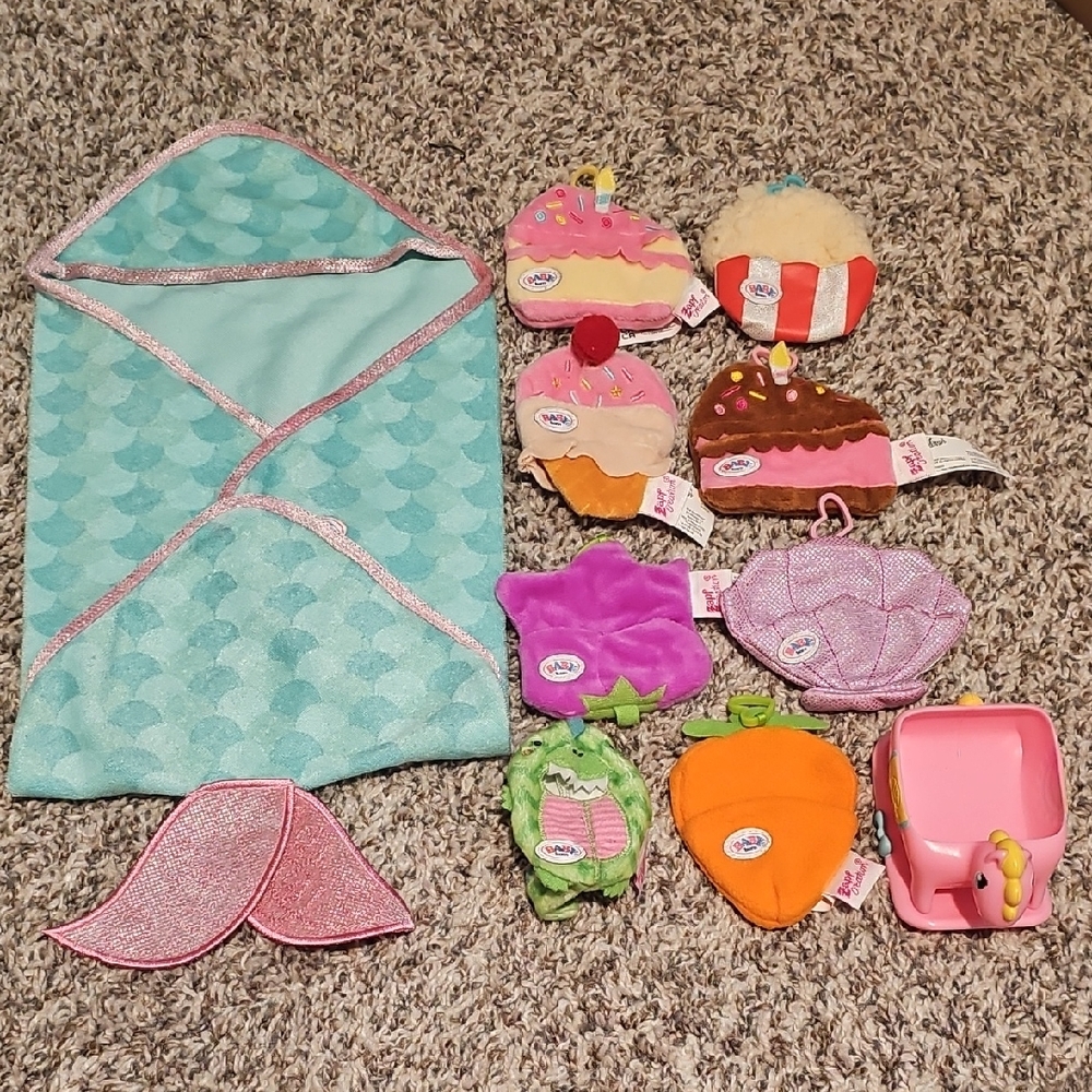 Baby Born Mermaid Doll Towel And Mini Doll Holder Keychains
